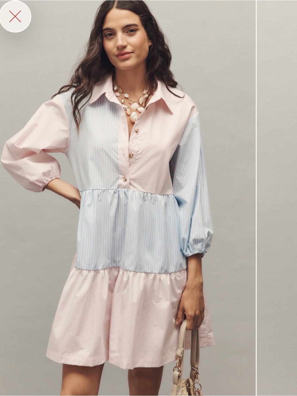 Anthropologie Bettina Striped Dress - Pink & Light Blue